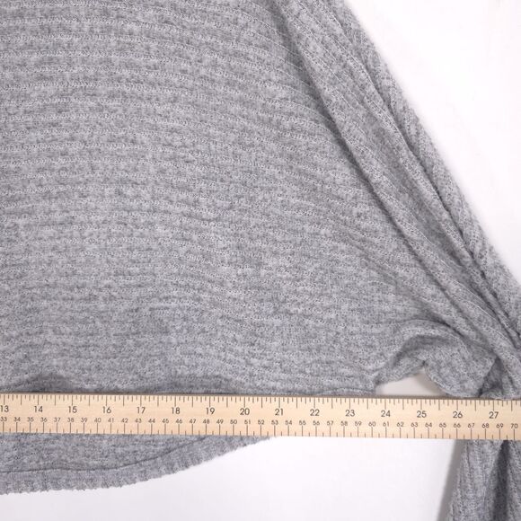 Anthropologie PILCRO Size L Cozy Ribbed Turtleneck Batwing Pullover Top Gray - Picture 7 of 12